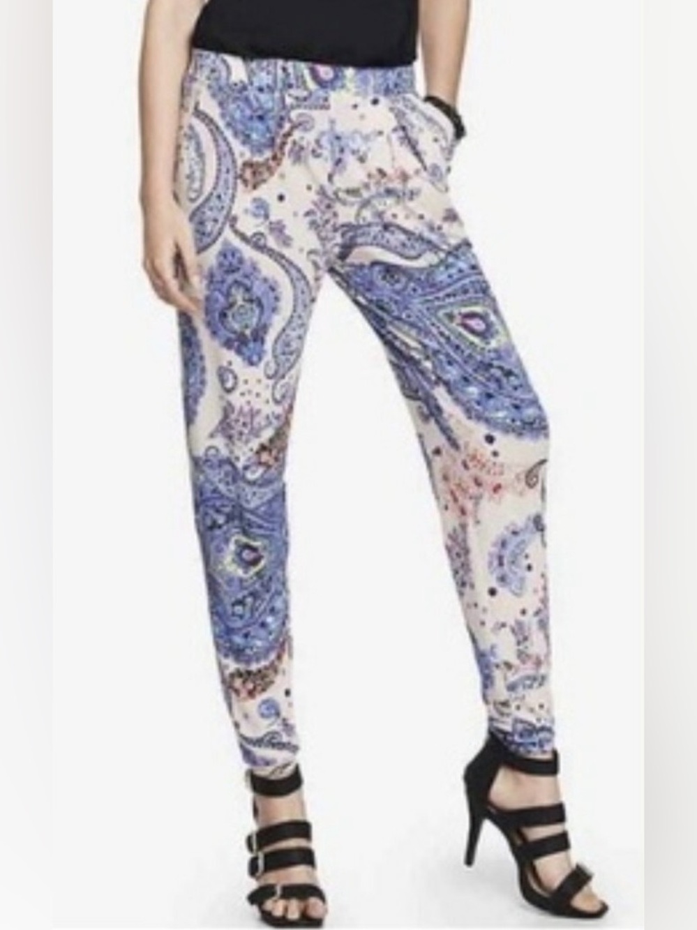 Express Paisley Dress Jogger Pants PETITE